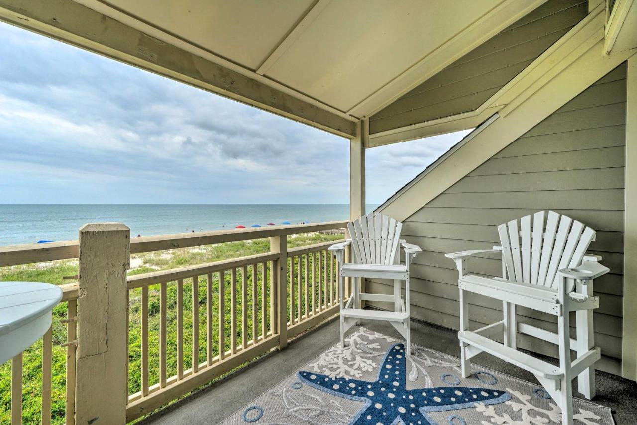 Beachfront Condo With Unobstructed Ocean Views! Oak Island Exterior foto