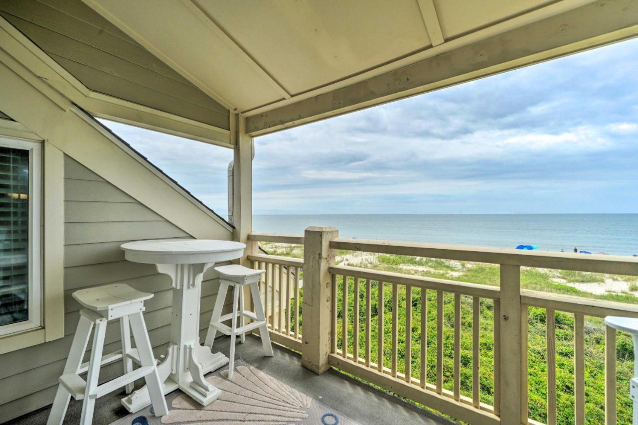 Beachfront Condo With Unobstructed Ocean Views! Oak Island Exterior foto