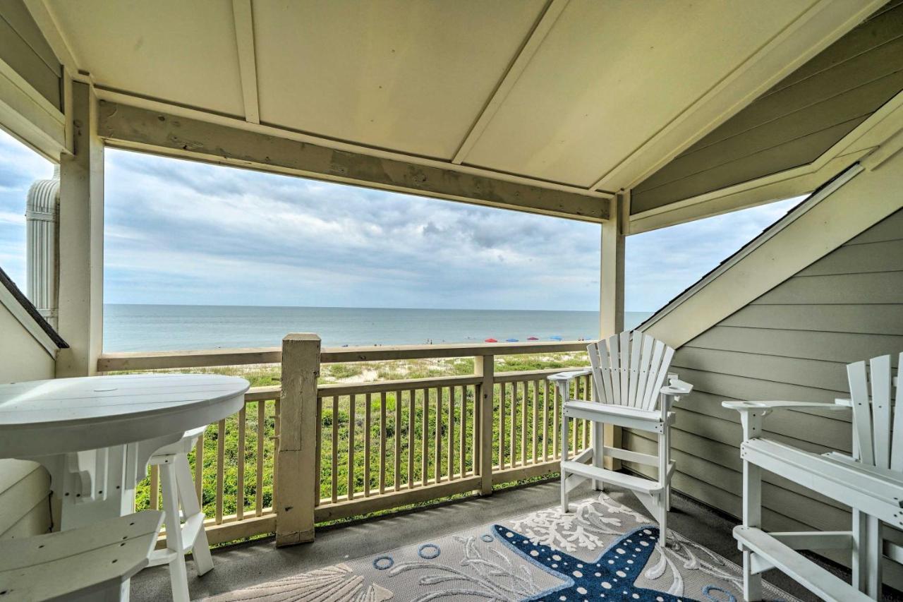 Beachfront Condo With Unobstructed Ocean Views! Oak Island Exterior foto